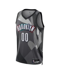 Maillot personnalisé Brooklyn Nets gris City Edition