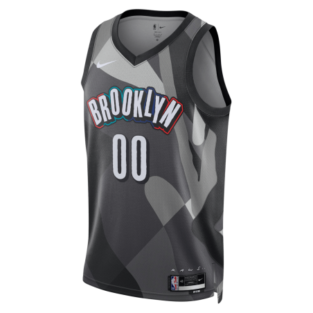 Maillot personnalisé Brooklyn Nets gris City Edition