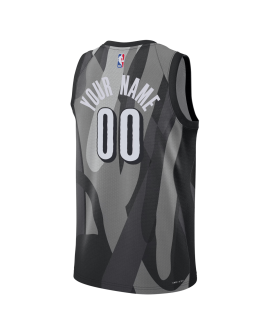 Maillot personnalisé Brooklyn Nets gris City Edition