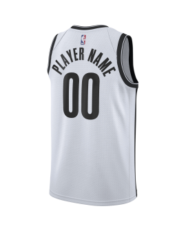 Maillot personnalisé de l'association blanche des Brooklyn Nets