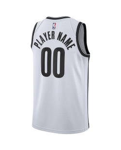 Maillot personnalisé de l'association blanche des Brooklyn Nets