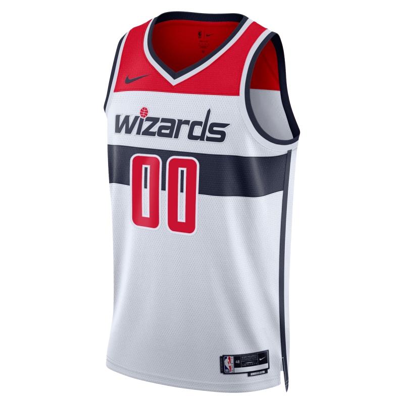 Maillot personnalisé de l'association blanche des Wizards de Washington