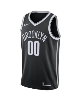 Maillot personnalisé icône noire des Brooklyn Nets