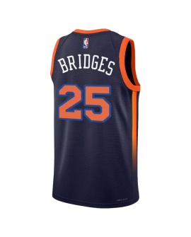 Mikal Bridges #25 Maillot de basket-ball New York Knicks Navy Statement