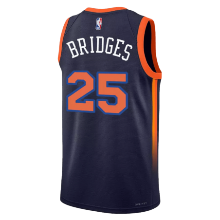 Mikal Bridges #25 Maillot de basket-ball New York Knicks Navy Statement