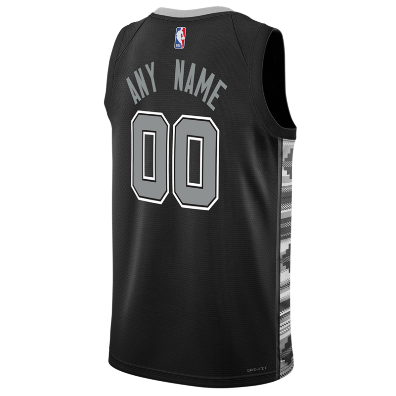 Maillot de déclaration noir personnalisé des San Antonio Spurs