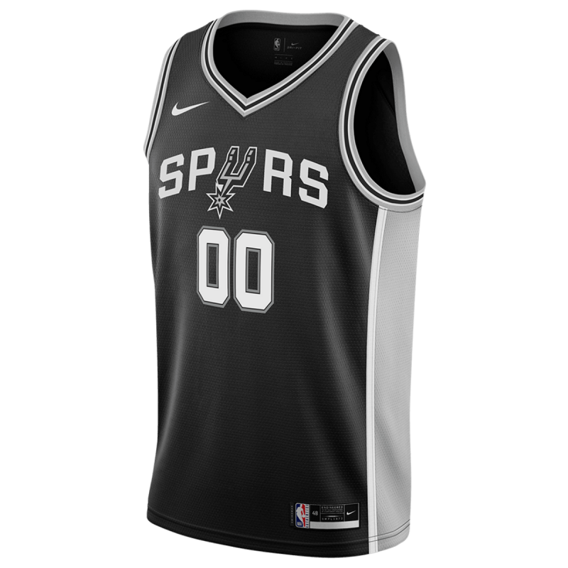 Maillot personnalisé icône noire des San Antonio Spurs