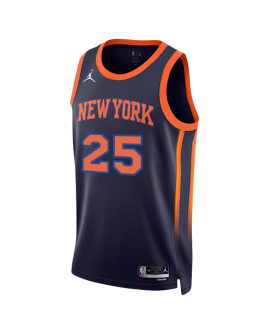 Mikal Bridges #25 Maillot de basket-ball New York Knicks Navy Statement