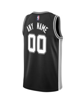 Maillot personnalisé icône noire des San Antonio Spurs