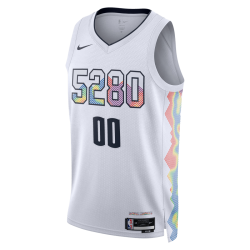 Maillot personnalisé Denver Nuggets White City Edition personnalisé