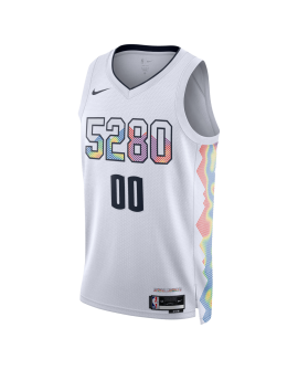 Maillot personnalisé Denver Nuggets White City Edition personnalisé