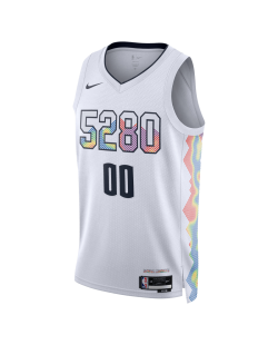 Maillot personnalisé Denver Nuggets White City Edition personnalisé