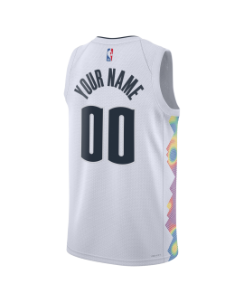 Maillot personnalisé Denver Nuggets White City Edition personnalisé
