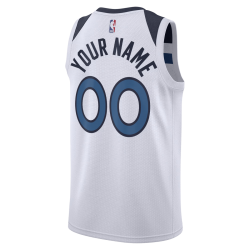 Maillot personnalisé de l'association blanche des Minnesota Timberwolves