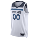 Maillot personnalisé de l'association blanche des Minnesota Timberwolves