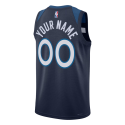 Maillot personnalisé icône de la marine des Minnesota Timberwolves