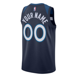 Maillot personnalisé icône de la marine des Minnesota Timberwolves