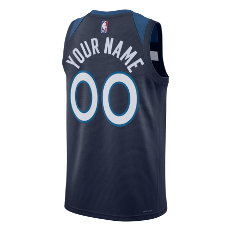 Maillot personnalisé icône de la marine des Minnesota Timberwolves