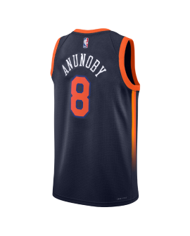 Maillot de déclaration OG Anunoby #8 New York Knicks Navy