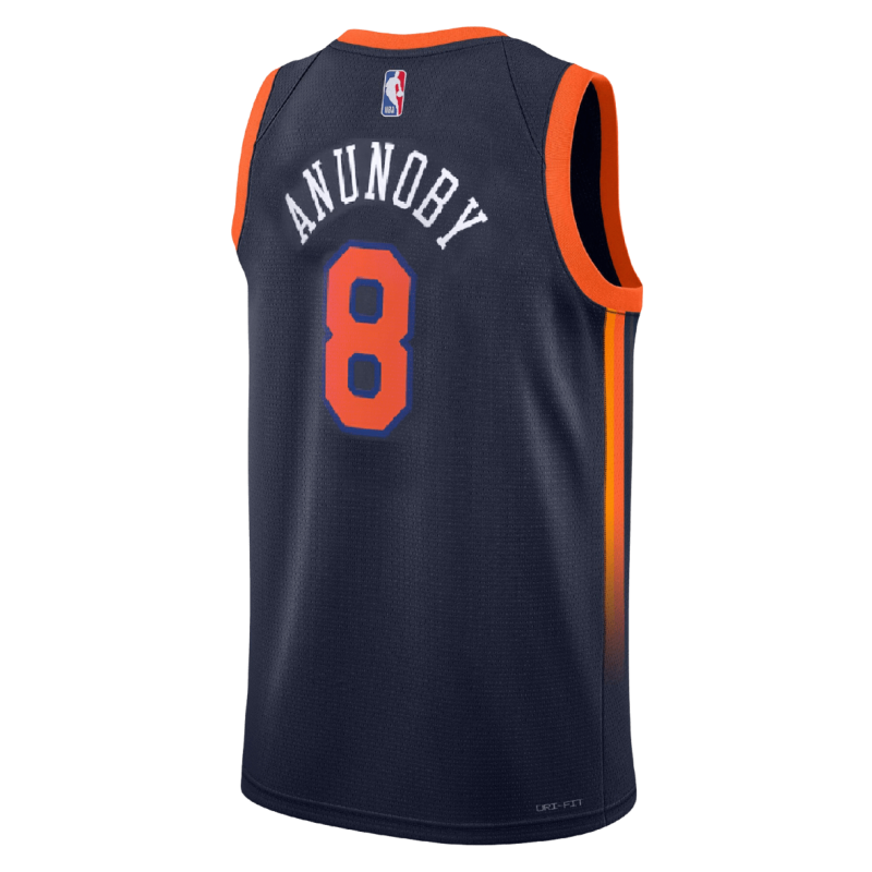 Maillot de déclaration OG Anunoby #8 New York Knicks Navy