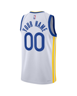 Maillot personnalisé de l'association blanche des Golden State Warriors
