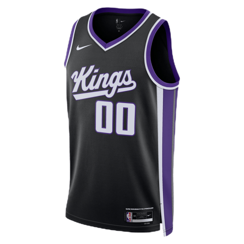 Maillot personnalisé icône noire des Sacramento Kings