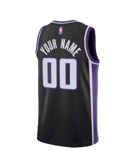 Maillot personnalisé icône noire des Sacramento Kings