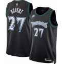 Maillot Swingman Nike pour adulte Minnesota Timberwolves Rudy Gobert n° 27 noir Hardwood Classics