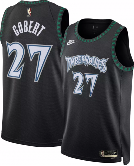 Maillot Swingman Nike pour adulte Minnesota Timberwolves Rudy Gobert n° 27 noir Hardwood Classics
