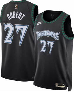 Maillot Swingman Nike pour adulte Minnesota Timberwolves Rudy Gobert n° 27 noir Hardwood Classics