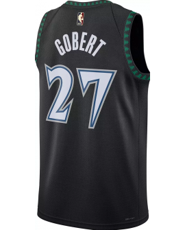 Maillot Swingman Nike pour adulte Minnesota Timberwolves Rudy Gobert n° 27 noir Hardwood Classics