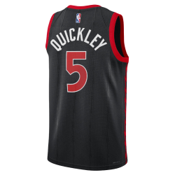Immanuel Quickley #5 Maillot de déclaration noir des Raptors de Toronto