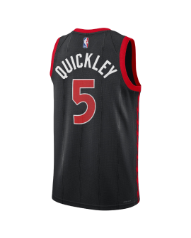 Immanuel Quickley #5 Maillot de déclaration noir des Raptors de Toronto