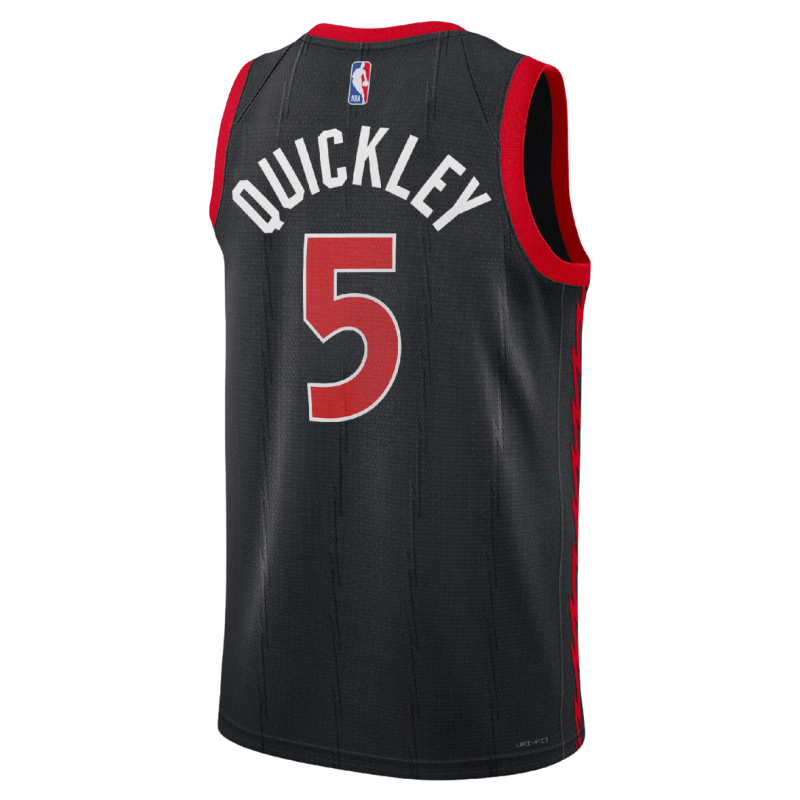 Immanuel Quickley #5 Maillot de déclaration noir des Raptors de Toronto