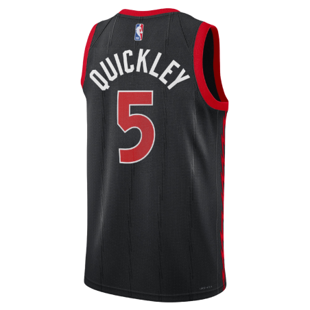Immanuel Quickley #5 Maillot de déclaration noir des Raptors de Toronto