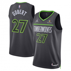 Maillot Swingman Badge Jordan Brand Rudy Gobert noir Minnesota Timberwolves unisexe - Édition Statement