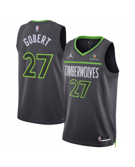 Maillot Swingman Badge Jordan Brand Rudy Gobert noir Minnesota Timberwolves unisexe - Édition Statement