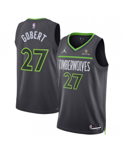 Maillot Swingman Badge Jordan Brand Rudy Gobert noir Minnesota Timberwolves unisexe - Édition Statement