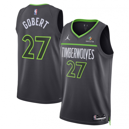 Maillot Swingman Badge Jordan Brand Rudy Gobert noir Minnesota Timberwolves unisexe - Édition Statement