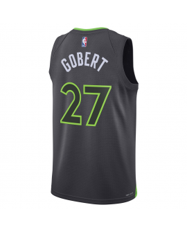 Maillot Swingman Badge Jordan Brand Rudy Gobert noir Minnesota Timberwolves unisexe - Édition Statement