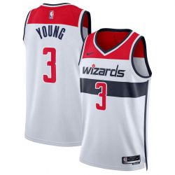 Maillot Swingman Nike blanc unisexe Trae Young des Washington Wizards - Édition Association
