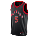 Immanuel Quickley #5 Maillot de déclaration noir des Raptors de Toronto