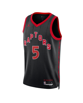 Immanuel Quickley #5 Maillot de déclaration noir des Raptors de Toronto