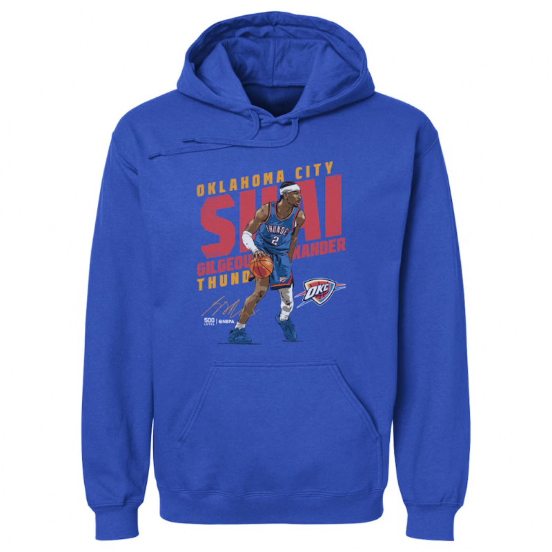 Sweat à capuche bleu dégradé Oklahoma City Thunder Shai Gilgeous-Alexander 500 Level pour homme