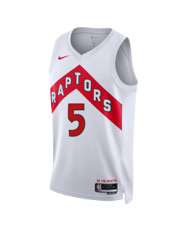 Immanuel Quickley #5 Maillot blanc de l'association des Raptors de Toronto