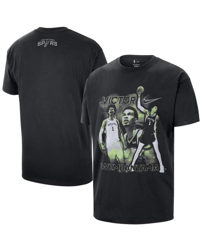 T-shirt athlétique noir Nike Victor Wembanyama des San Antonio Spurs, unisexe