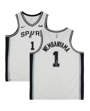 Maillot Swingman Nike Association Edition blanc authentique et dédicacé par Victor Wembanyama des San Antonio Spurs