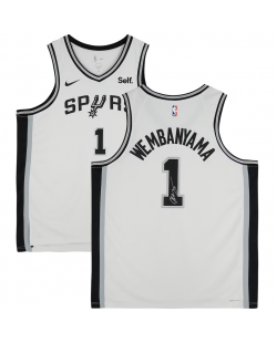 Maillot Swingman Nike Association Edition blanc authentique et dédicacé par Victor Wembanyama des San Antonio Spurs
