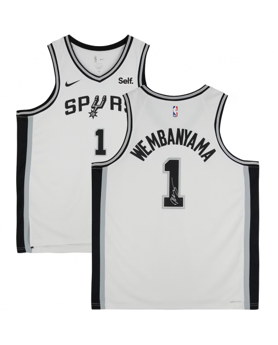 Maillot Swingman Nike Association Edition blanc authentique et dédicacé par Victor Wembanyama des San Antonio Spurs