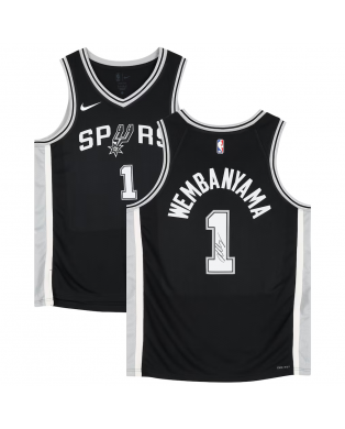 Maillot Nike Icon Swingman authentique et dédicacé par Victor Wembanyama des San Antonio Spurs